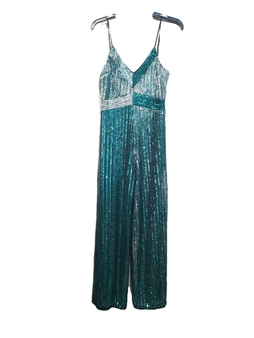 Saylor Louisana Sequin Jumpsuit & Rompers Size S Green EUC Regular